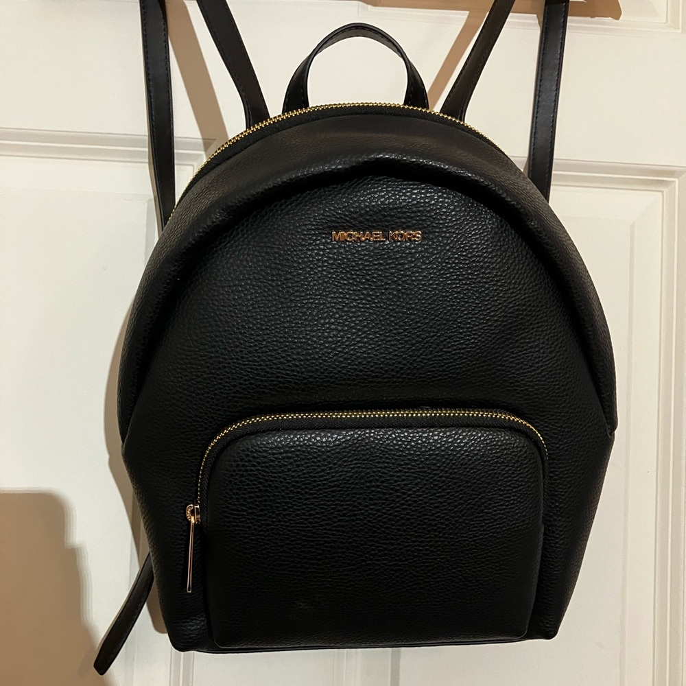Michael Kors Black Backpack with Gold Accents